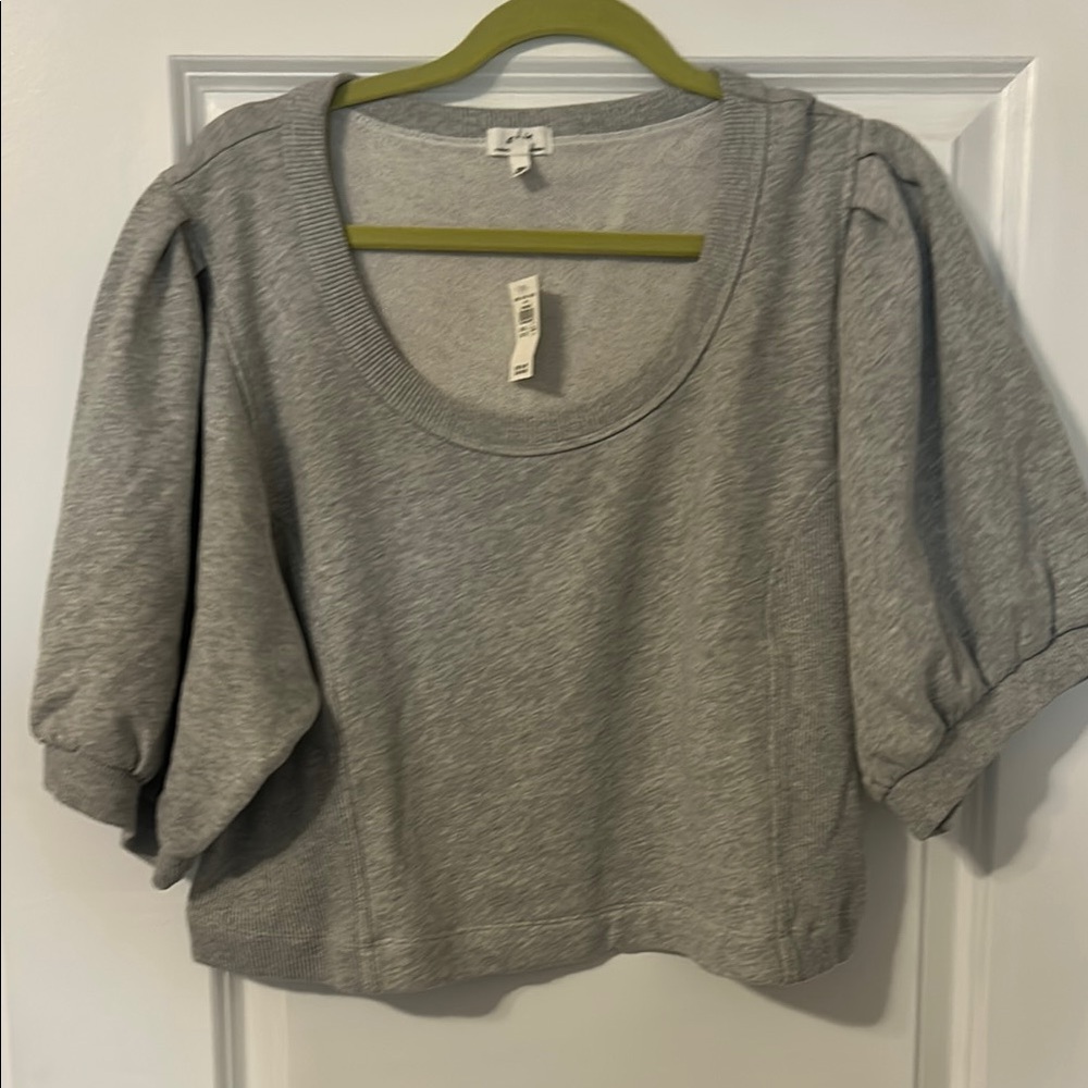 Gray Puff Sleeve aerie Women's cropped sweatshirt